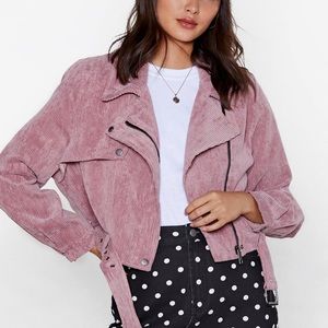 💕HP💕 Corduroy Moto Jacket with Asymmetric Zip